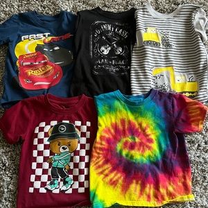 5 4T shirts, lightning McQueen, Johnny catch, kids clothes, toddler
